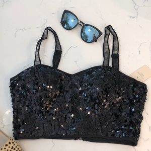 NWT Forever 21 Sequin Crop Top